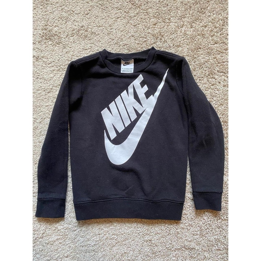 Nike 4 Toddler Sweatshirt Black Big Swoosh Pullover Cabin Kids Outerwear s4
